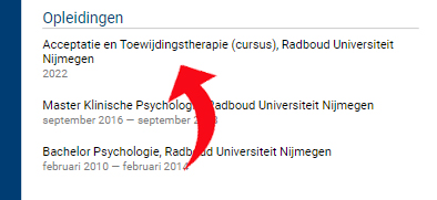 cursus bij je opleiding vermelden
