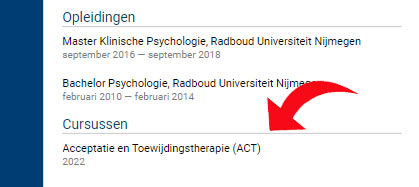 voorbeeld cursus op je cv vermelden
