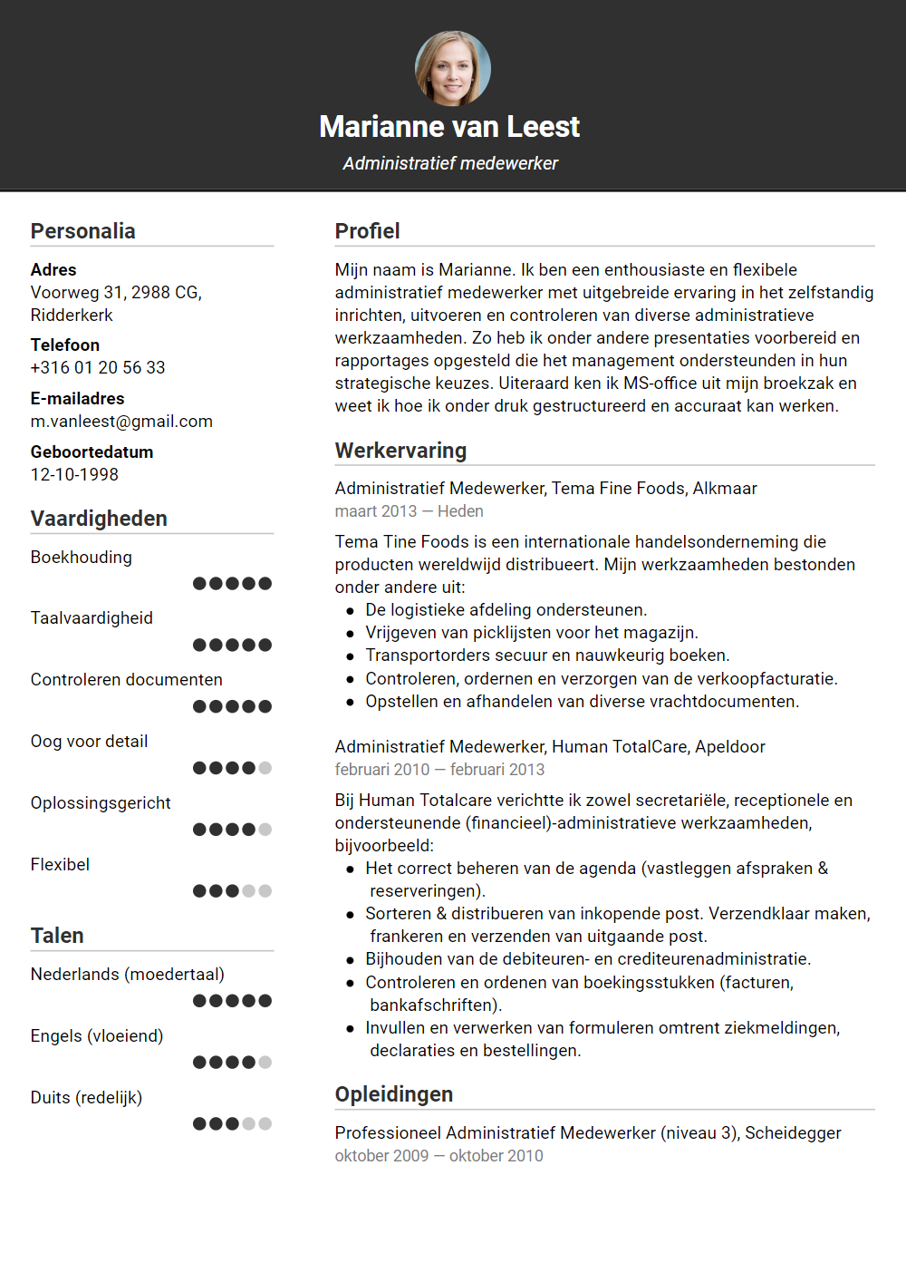 voorbeeld cv